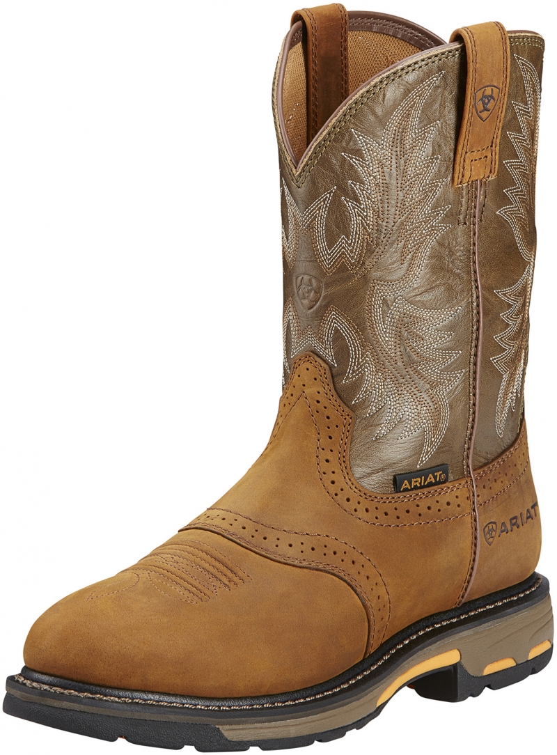 Ariat WORKHOG Pull-On EH - Aged Bark/ Army Green